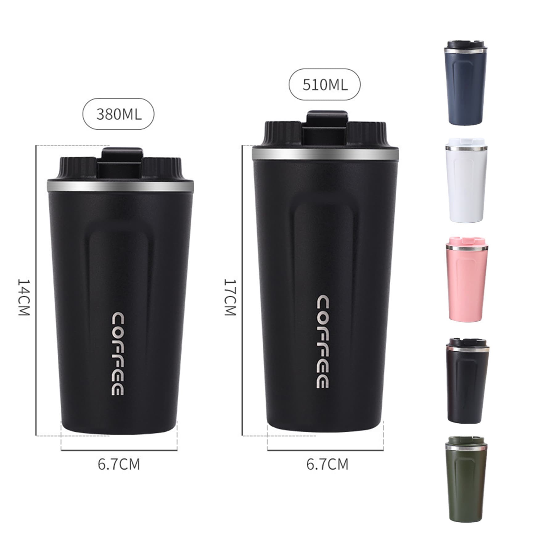 17 oz. Travel Coffee Mug With Splash Proof Lid