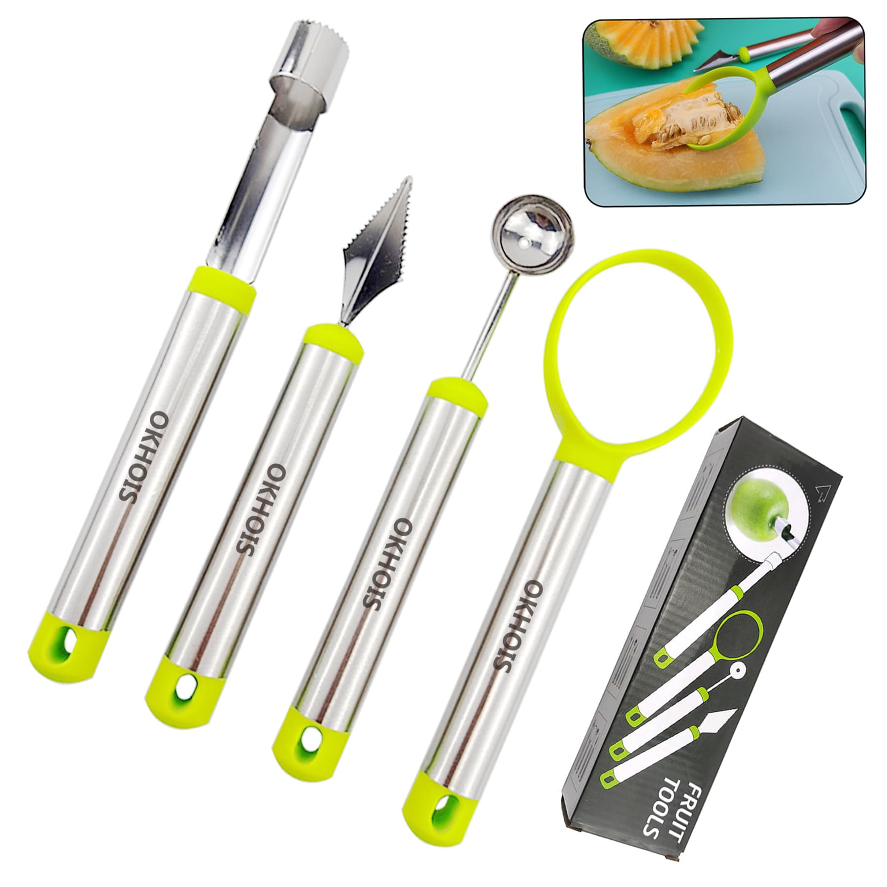 4 Pieces Fruit Carved Tool Set