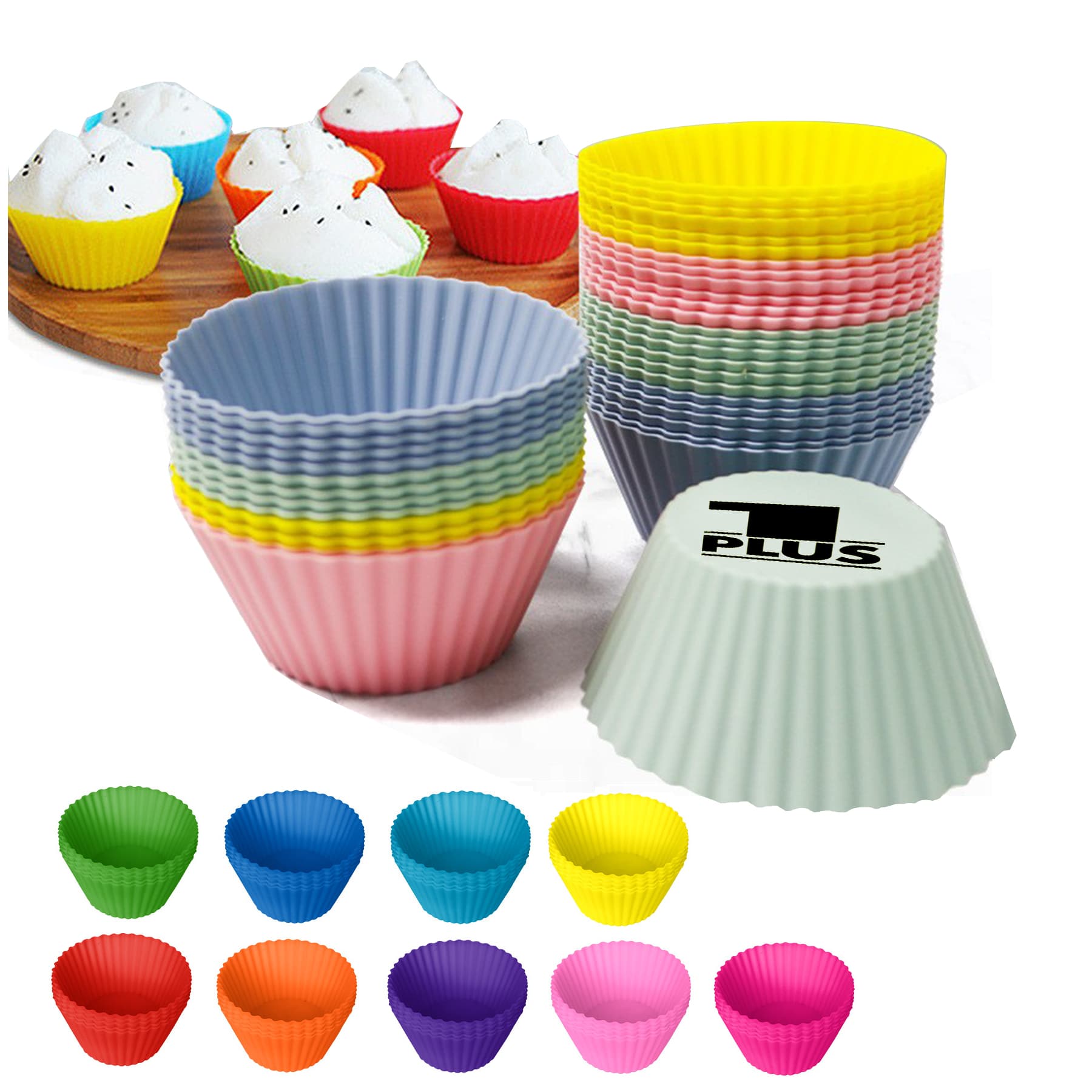 Nonstick Reusable Silicone Cupcake & Muffin Baking Cups