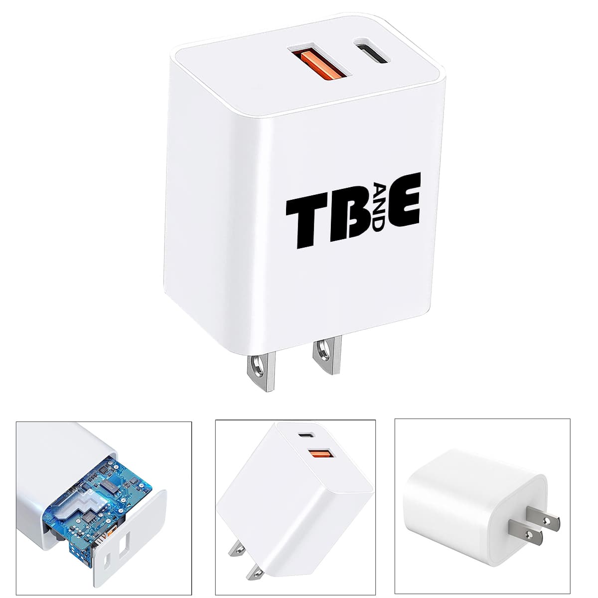 20W Fast Speed 2 in 1 Charger USB A and Type-C Compatible