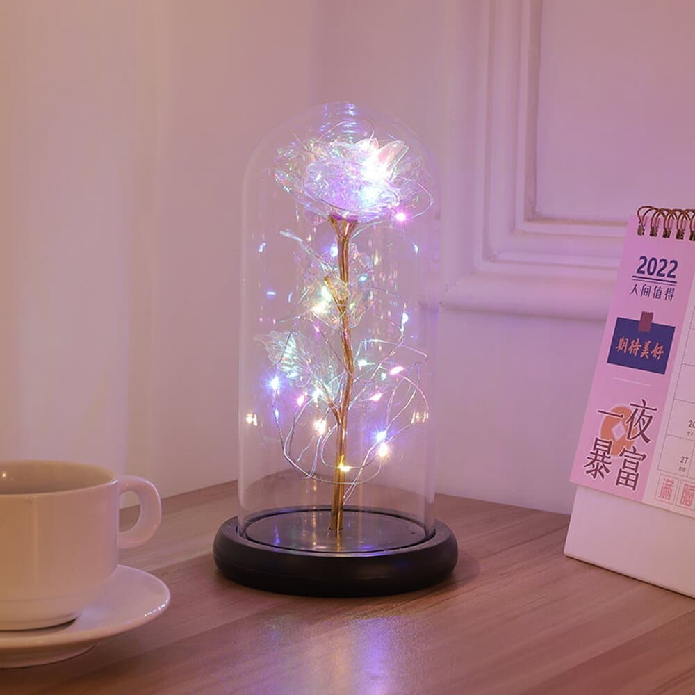Colorful Artificial Rose Gift W/ Led String Lights thumbnail 4