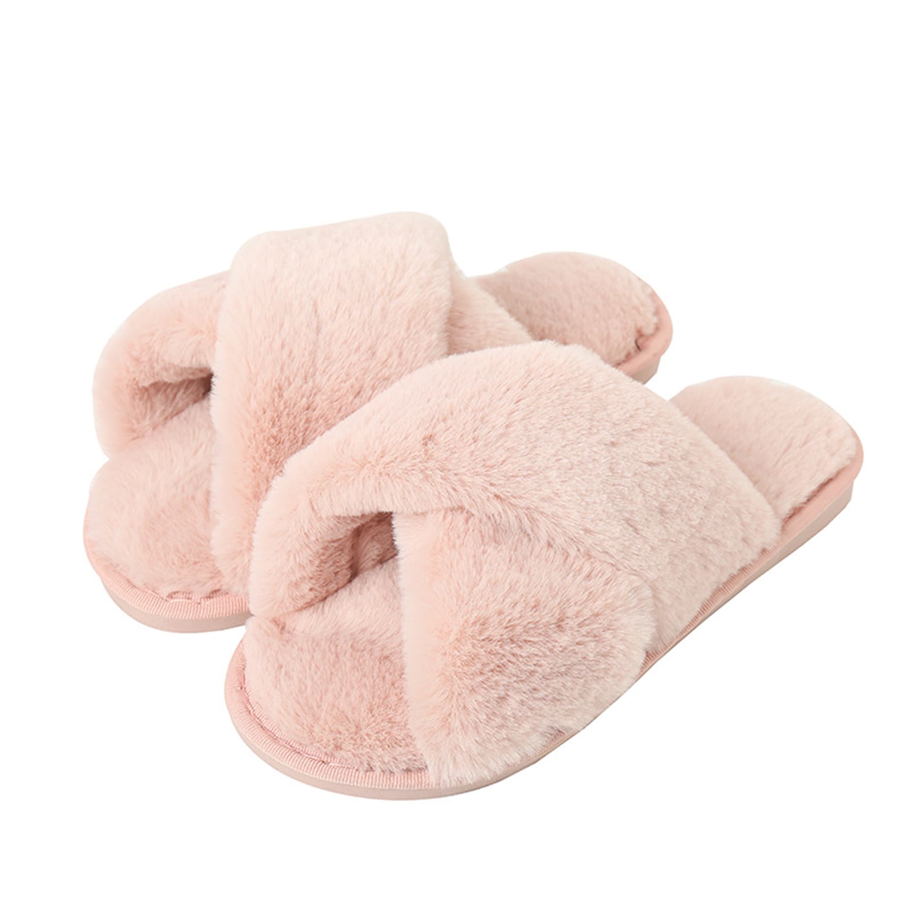 Women'S Cross Soft Plush Slippers thumbnail 4