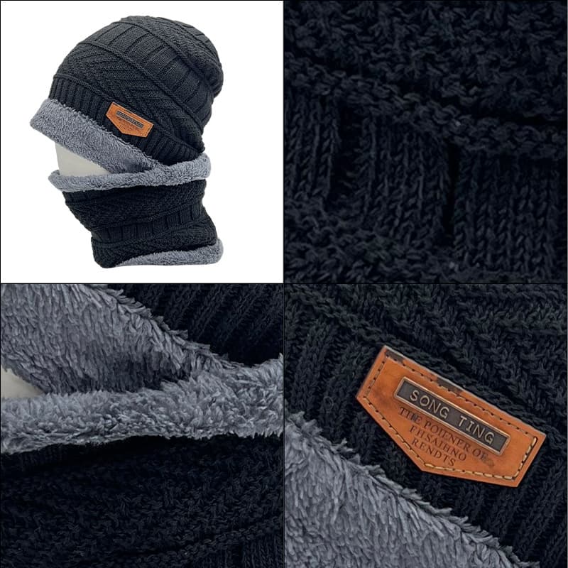 Unisex Beanie Hat Scarf Set For Winter thumbnail 5