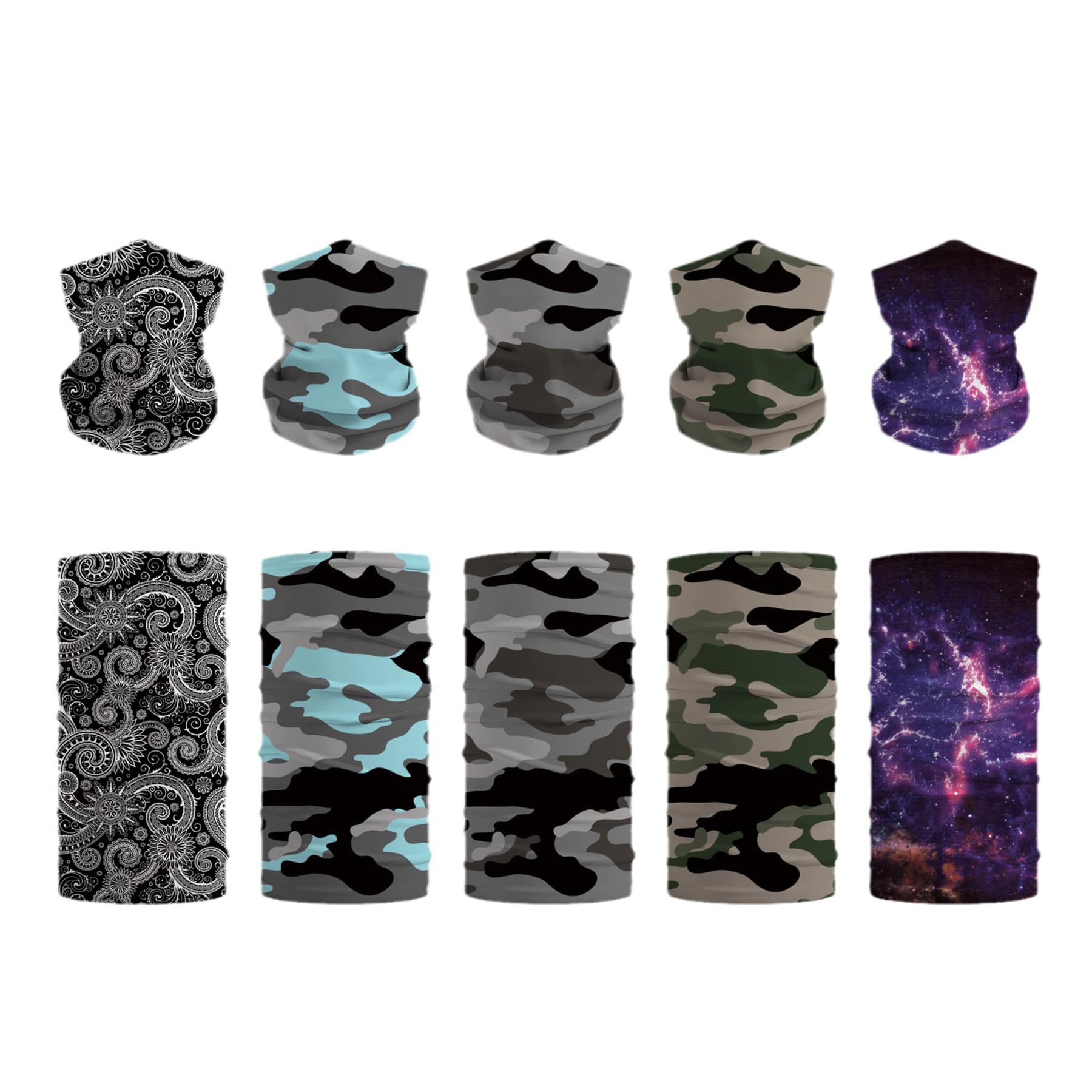 10"x20" Double Layer Polyester Full Color Tube Neck Gaiter thumbnail 11