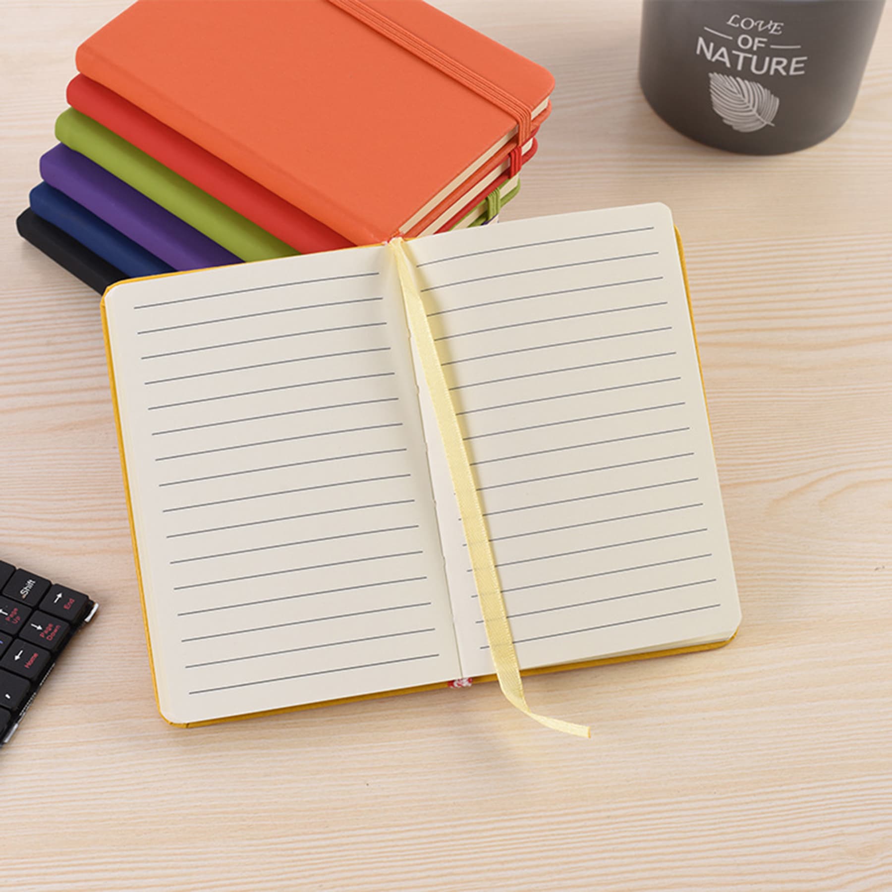 A6 Soft Touch Pocket Journal Notebook W/ Elastic Band  thumbnail 6