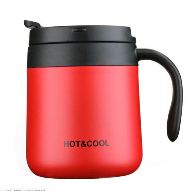 12Oz Reusable Stainless Steel Coffee Mug With Handle Lip thumbnail 6
