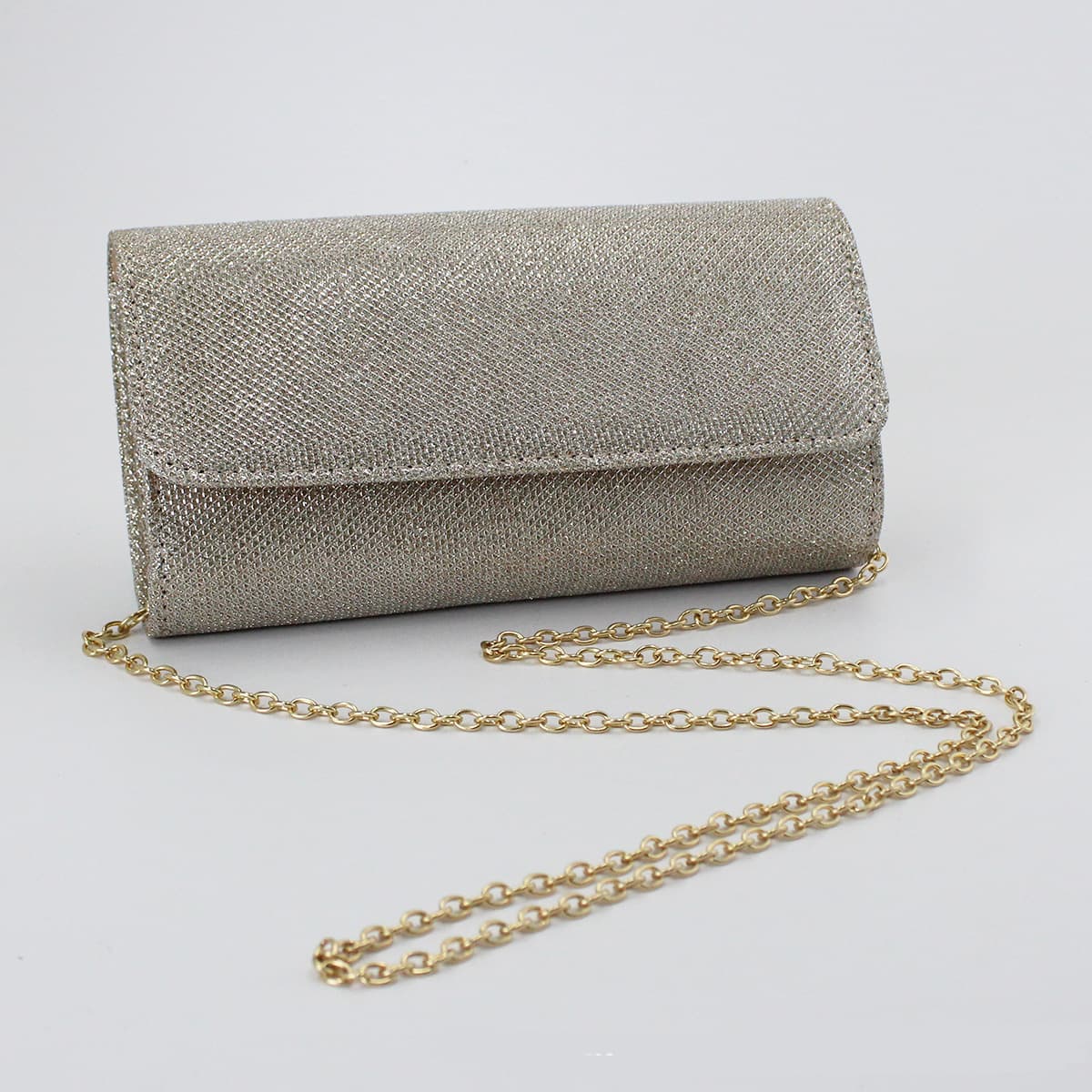Elegant Mesh Glossy Dinner Handbag with Flash Design thumbnail 5