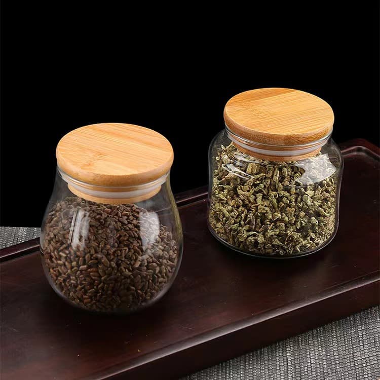 Frosted Glass Candy Food Storage Bottles With Lid thumbnail 3