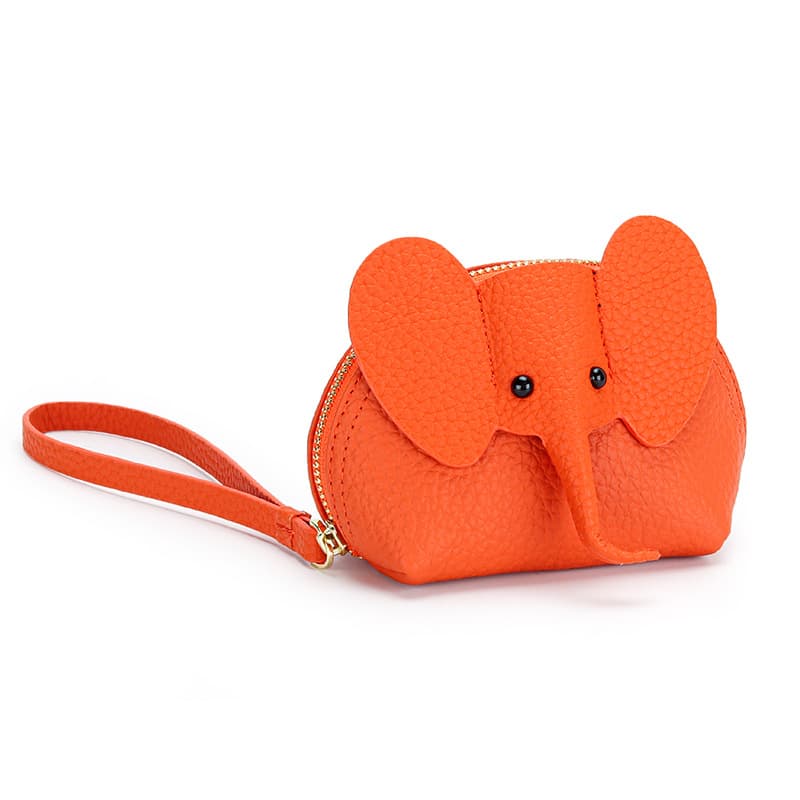 Genuine Leather Cartoon Elephant Mini Coin Purse Wallet thumbnail 2