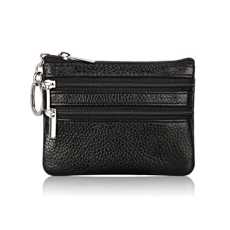 cowhide card money coin purses With Zipper Pocket thumbnail 4