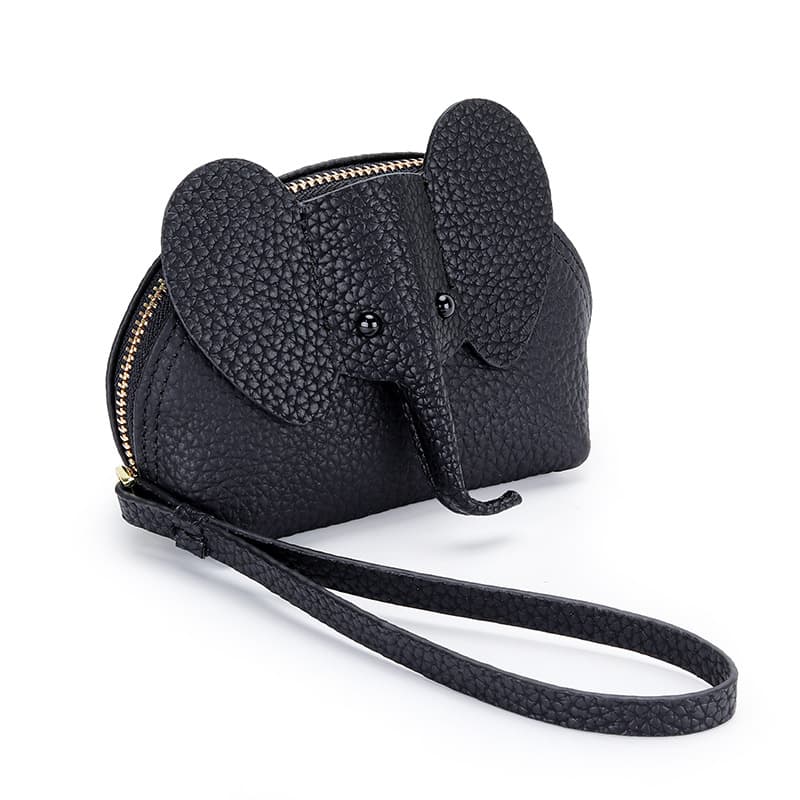 Genuine Leather Cartoon Elephant Mini Coin Purse Wallet thumbnail 6