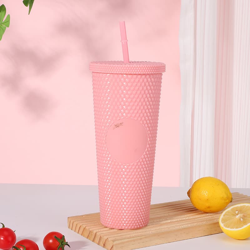 24oz Barbie Pink Plastic Durian Straw Cup thumbnail 7