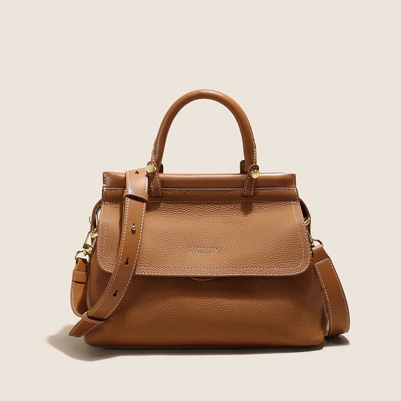 Genuine Leather Fashionable Large Crossbody Tote Bag thumbnail 2
