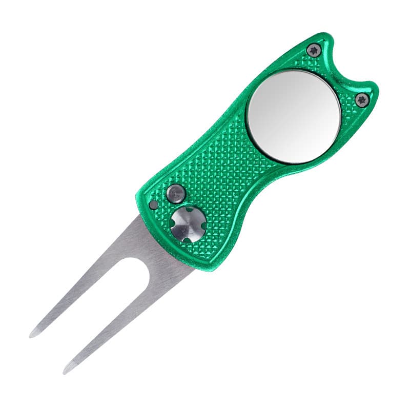 Metal Foldable Golf Divot Tool With Pop-Up Button thumbnail 3