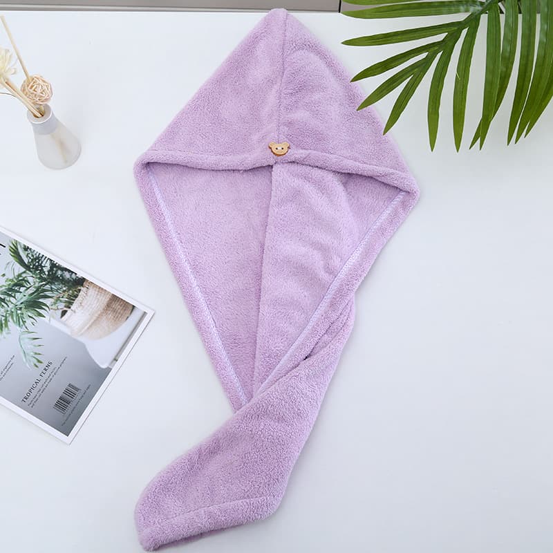 Microfiber Hair Drying Towel w/Button thumbnail 3