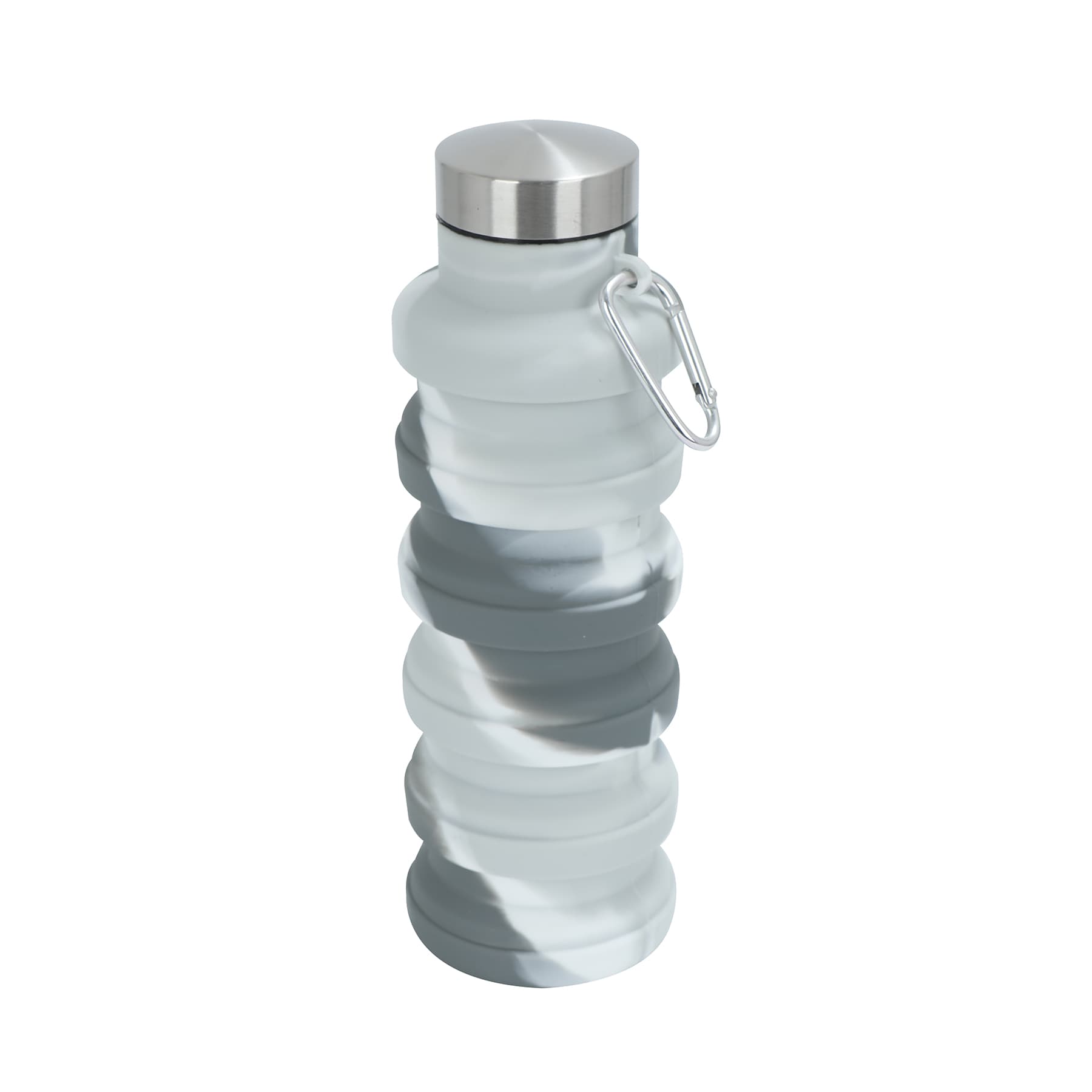 17 oz Collapsible Silicone Water Bottle w/ Carabiner thumbnail 6