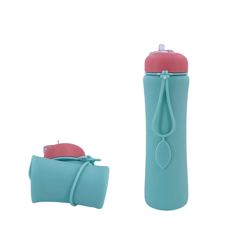 Silicone Portable Reusable Foldable Cup with Lid thumbnail 3