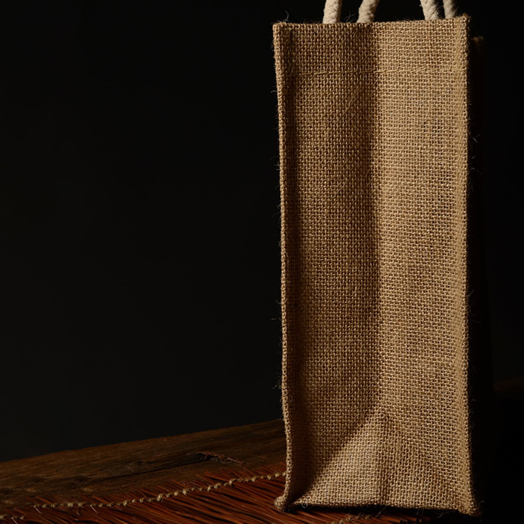 Natural Two-Tone Jute Tote Bag thumbnail 3