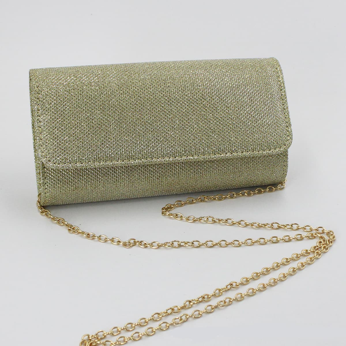 Elegant Mesh Glossy Dinner Handbag with Flash Design thumbnail 7