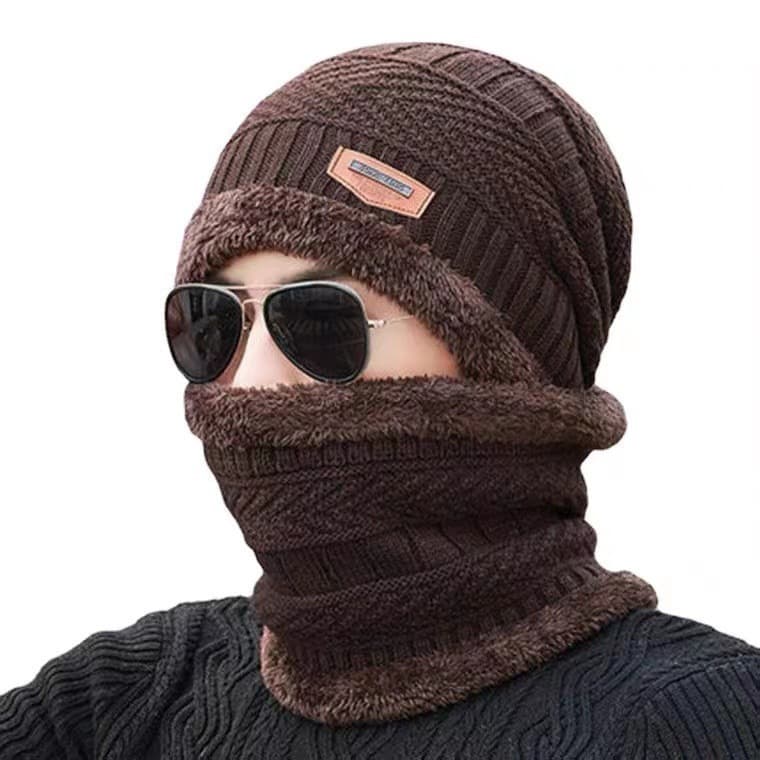 Unisex Beanie Hat Scarf Set For Winter thumbnail 2