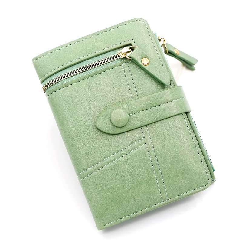 Women’S Latest Leather Short Zipper Purse thumbnail 7