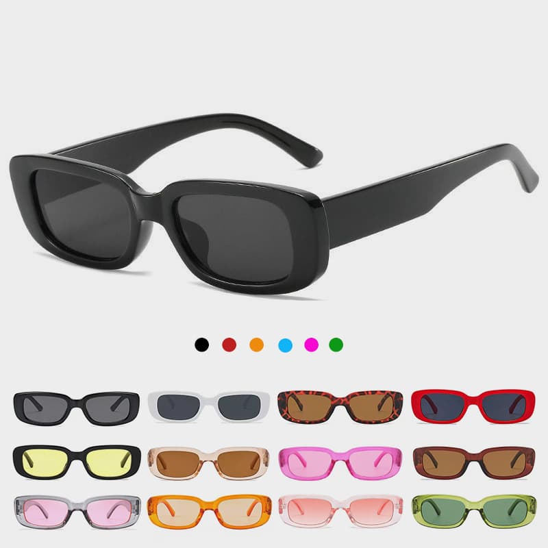 Vintage Square Eyewear Retro Trendy Wide Frame Sunglasses thumbnail 3