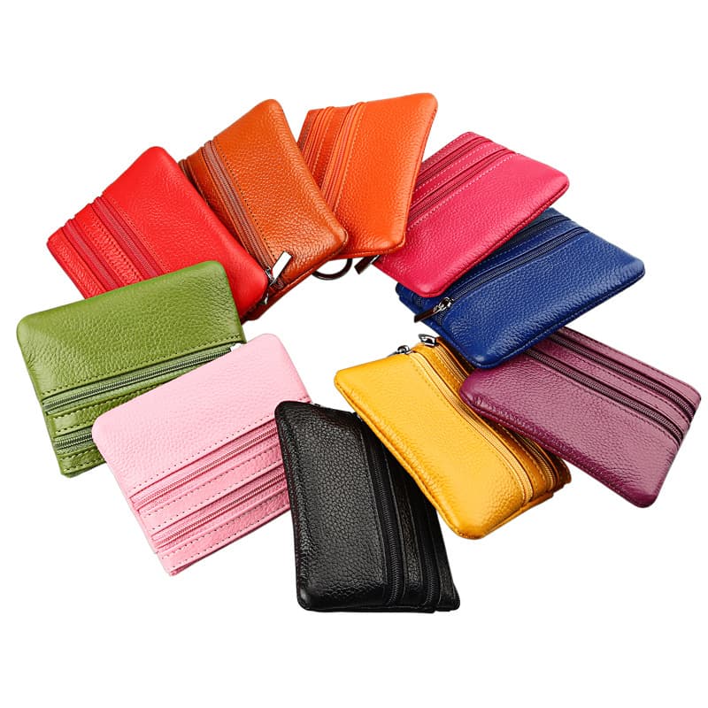 cowhide card money coin purses With Zipper Pocket thumbnail 8