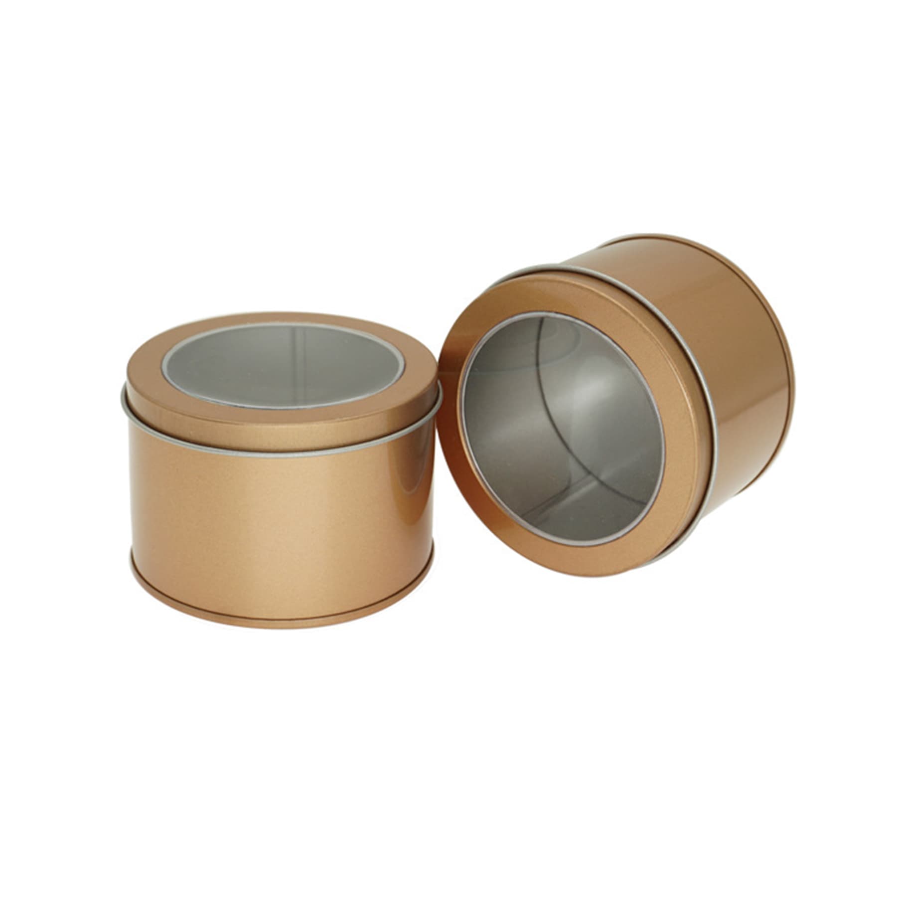 Round Metal Tin With Clear Top thumbnail 3