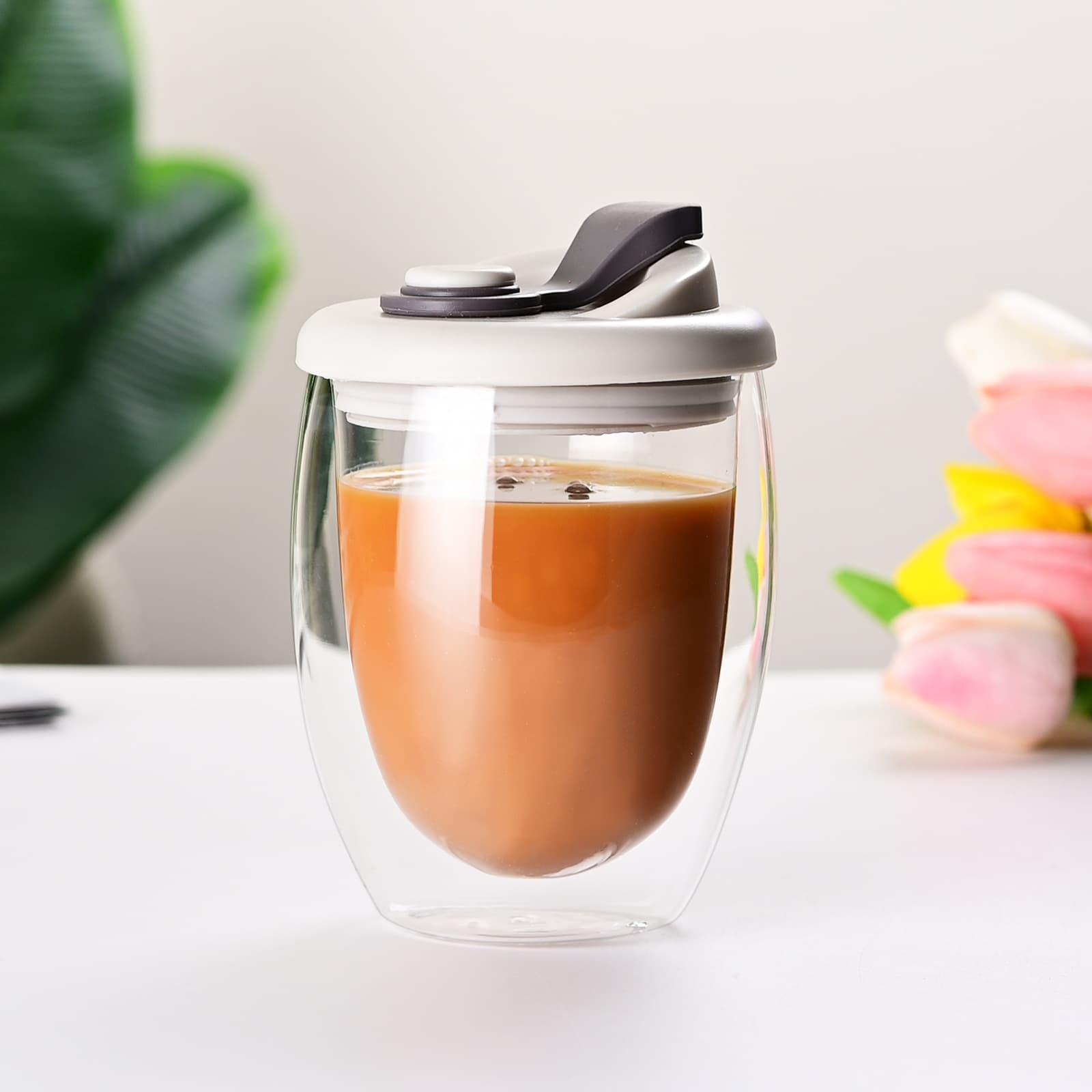 12 OZ Double Wall Glass Coffee Mug thumbnail 5