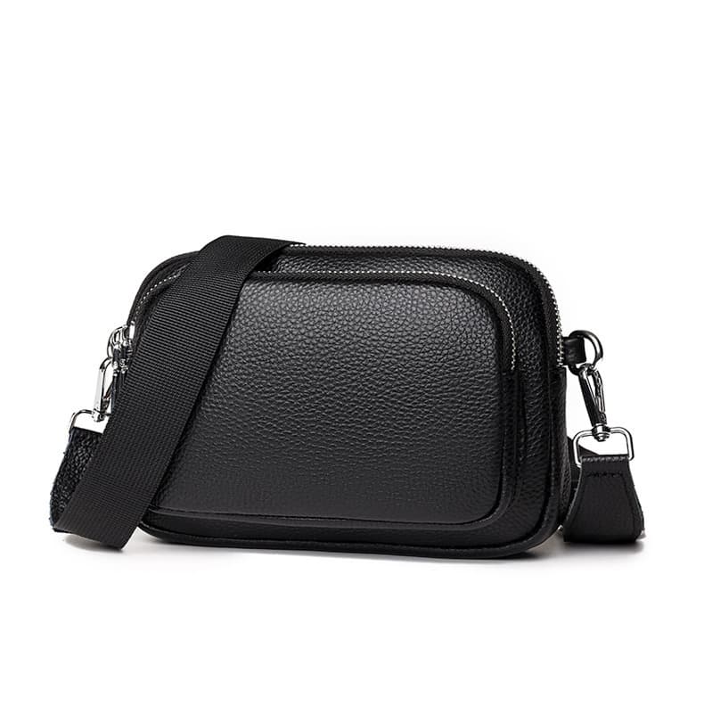 Real Leather Double layer pockets Crossbody Bag thumbnail 13