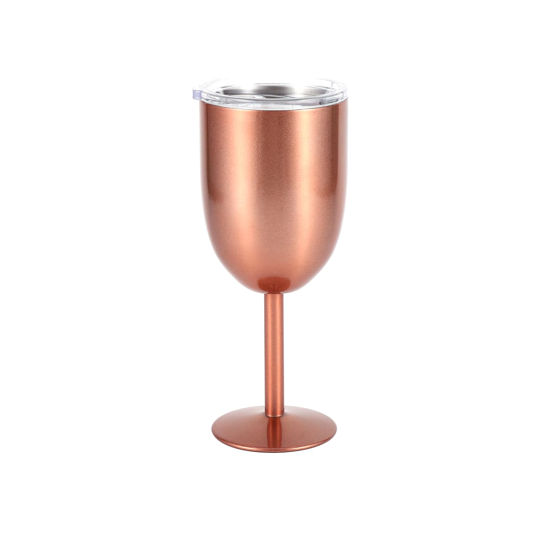 10Oz Stainless Steel Wine Goblet With Lid thumbnail 5