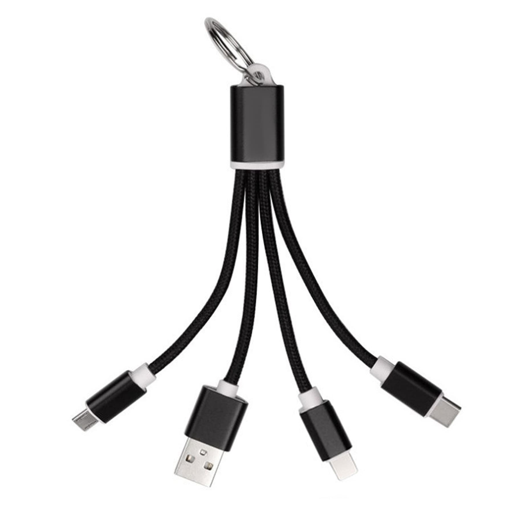 Multi phone charger cord 3-in-1 charging cable W/ ring thumbnail 3