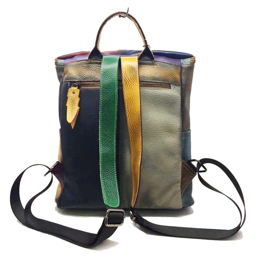 Genuine Leather Vintage contrast backpack thumbnail 4