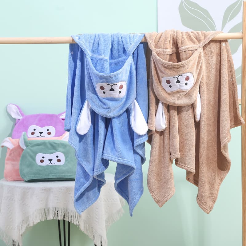 Toddler Soft Hooded Bathrobe thumbnail 4