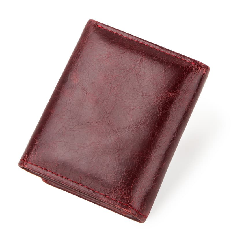 Genuine Leather RFID 3 fold Waterproof Street trend Wallet thumbnail 5