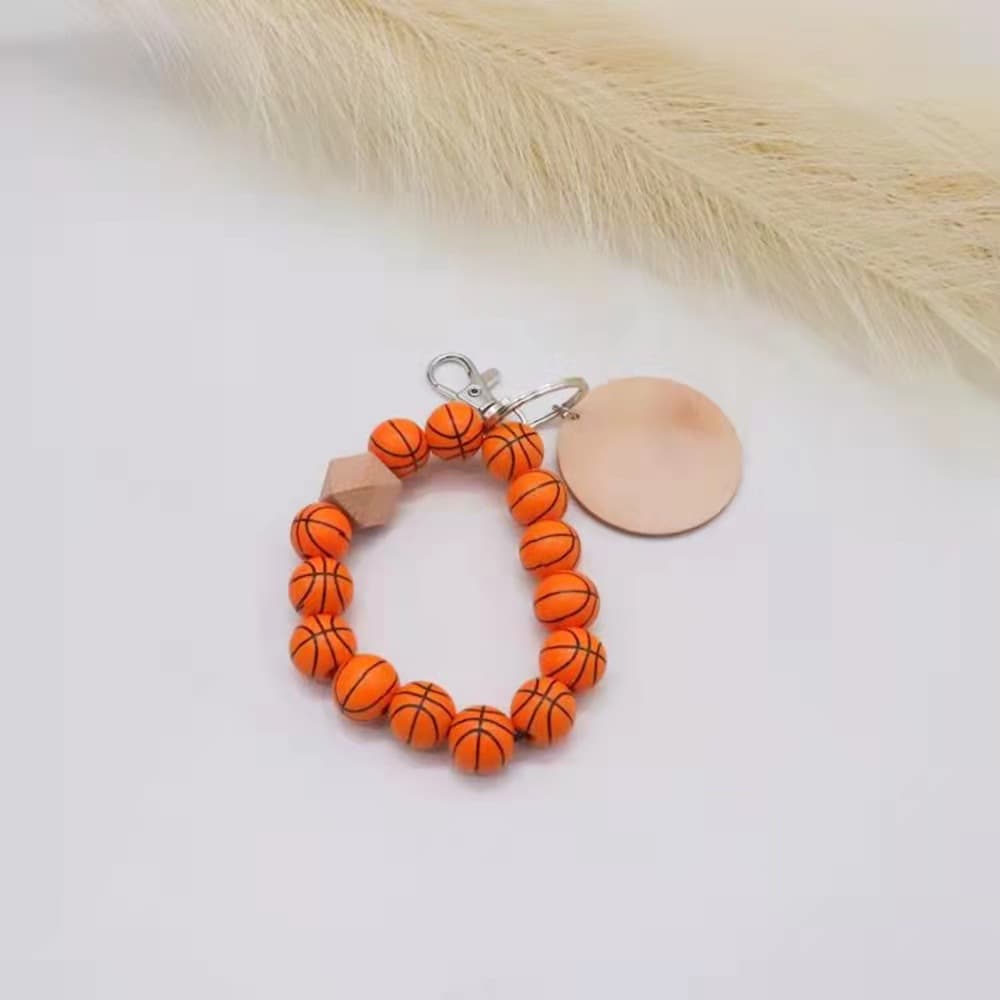 Wooden Ball Bracelet Keychain thumbnail 3