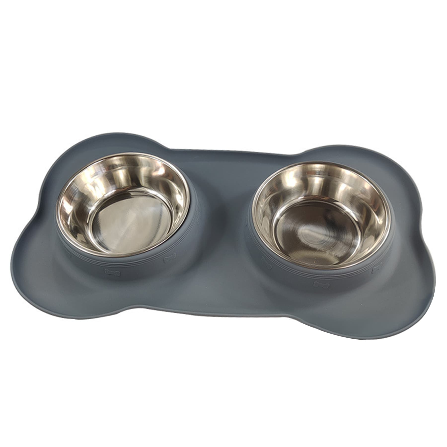 Silicone Pet Mat With Stainless Steel Bowls thumbnail 2