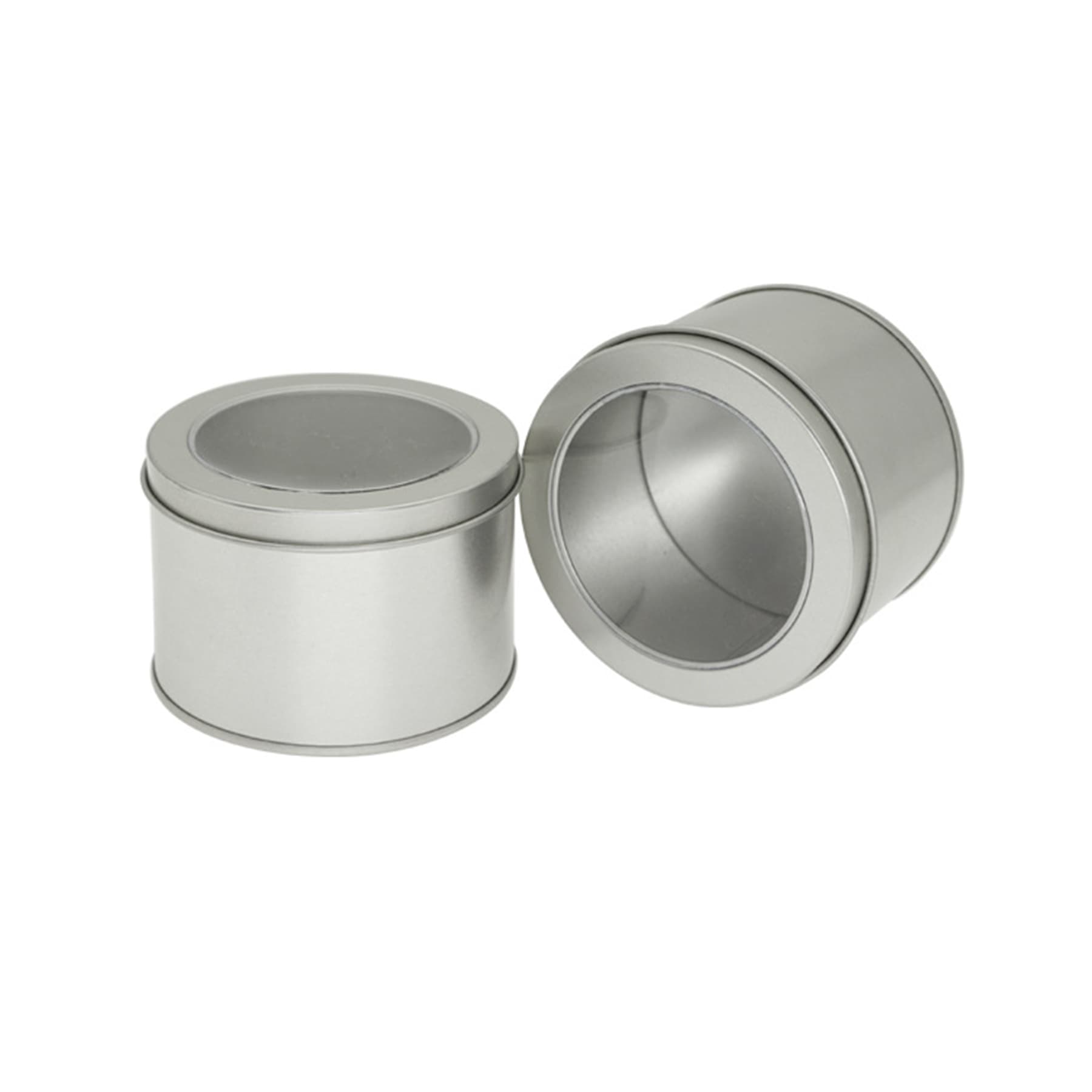 Round Metal Tin With Clear Top thumbnail 2