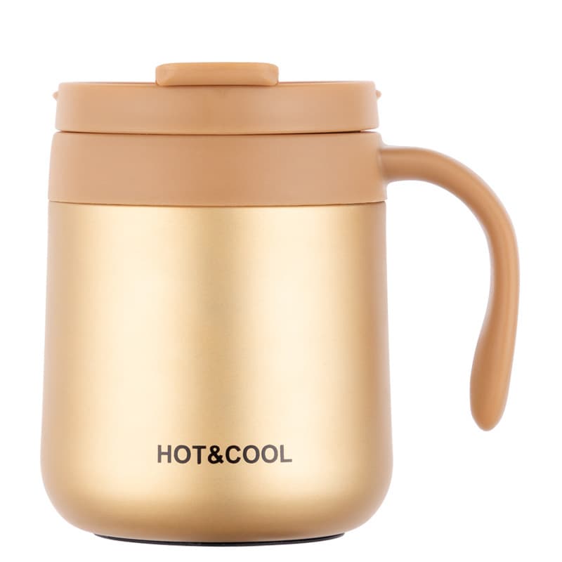 12Oz Reusable Stainless Steel Coffee Mug With Handle Lip