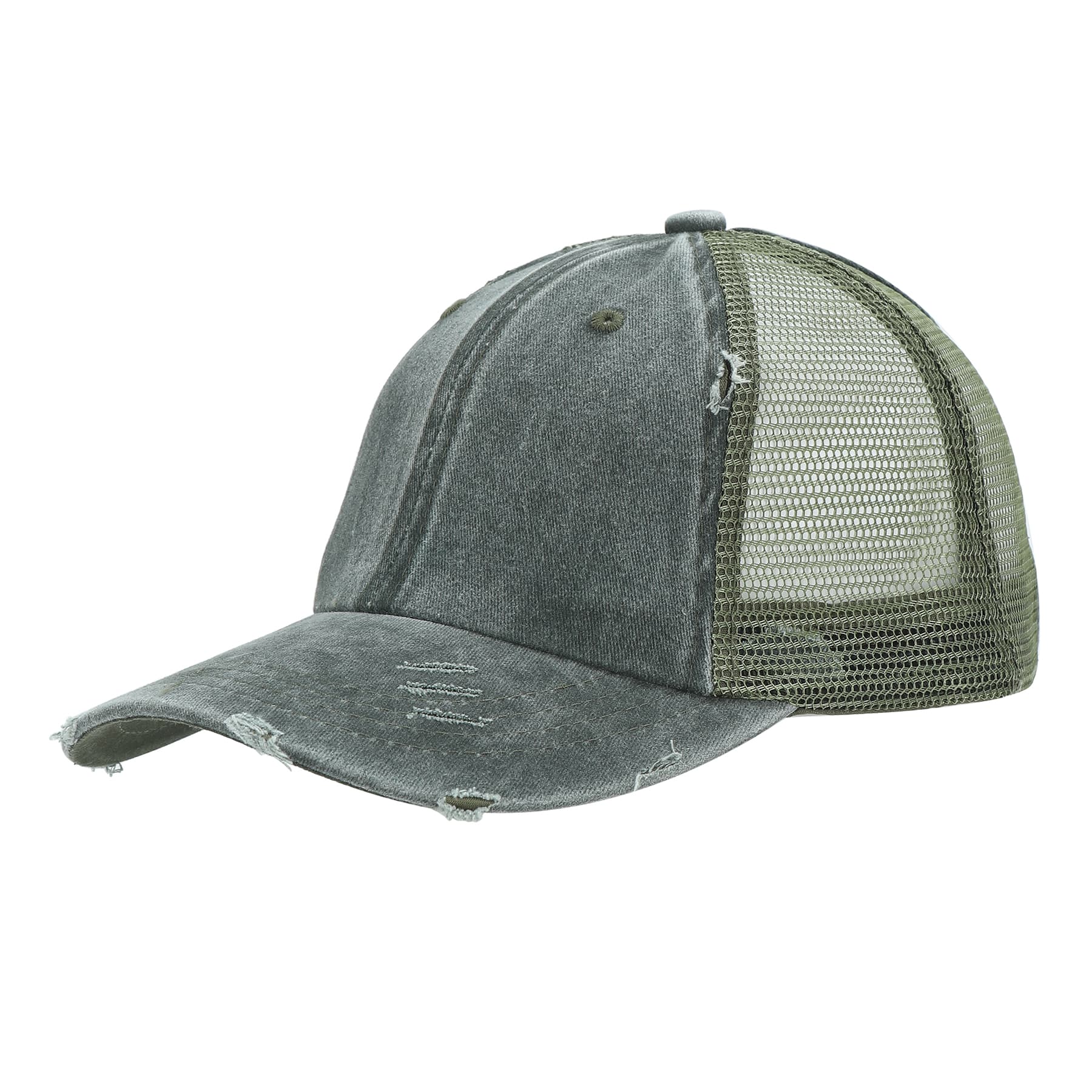 Adjustable Washed Cotton Ponytail Baseball Cap thumbnail 4