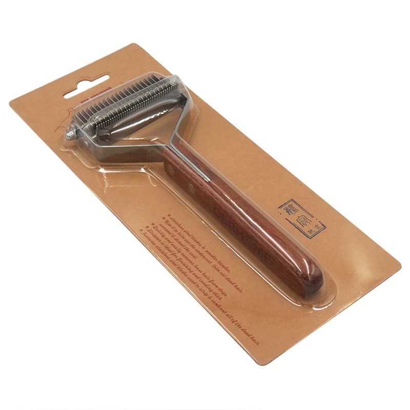 Pet Open Knot Comb Wooden Handle thumbnail 2