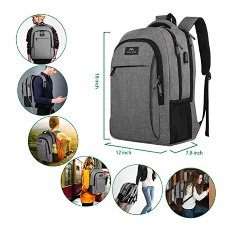 Anti Theft Simple Slim Travel Backpacks With Charging Port thumbnail 3