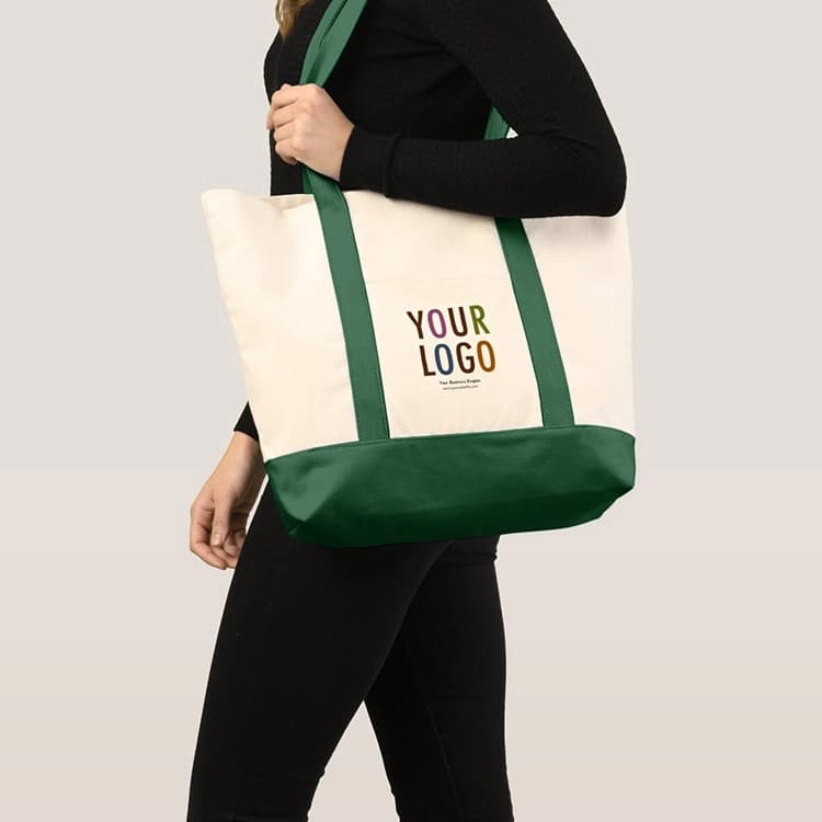 12oz. Customized Canvas Boat Tote Bag w/ Front Pocket