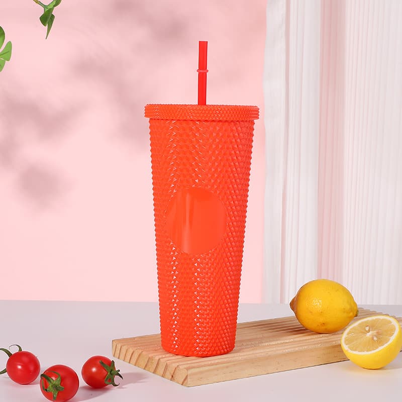 24oz Barbie Pink Plastic Durian Straw Cup thumbnail 9
