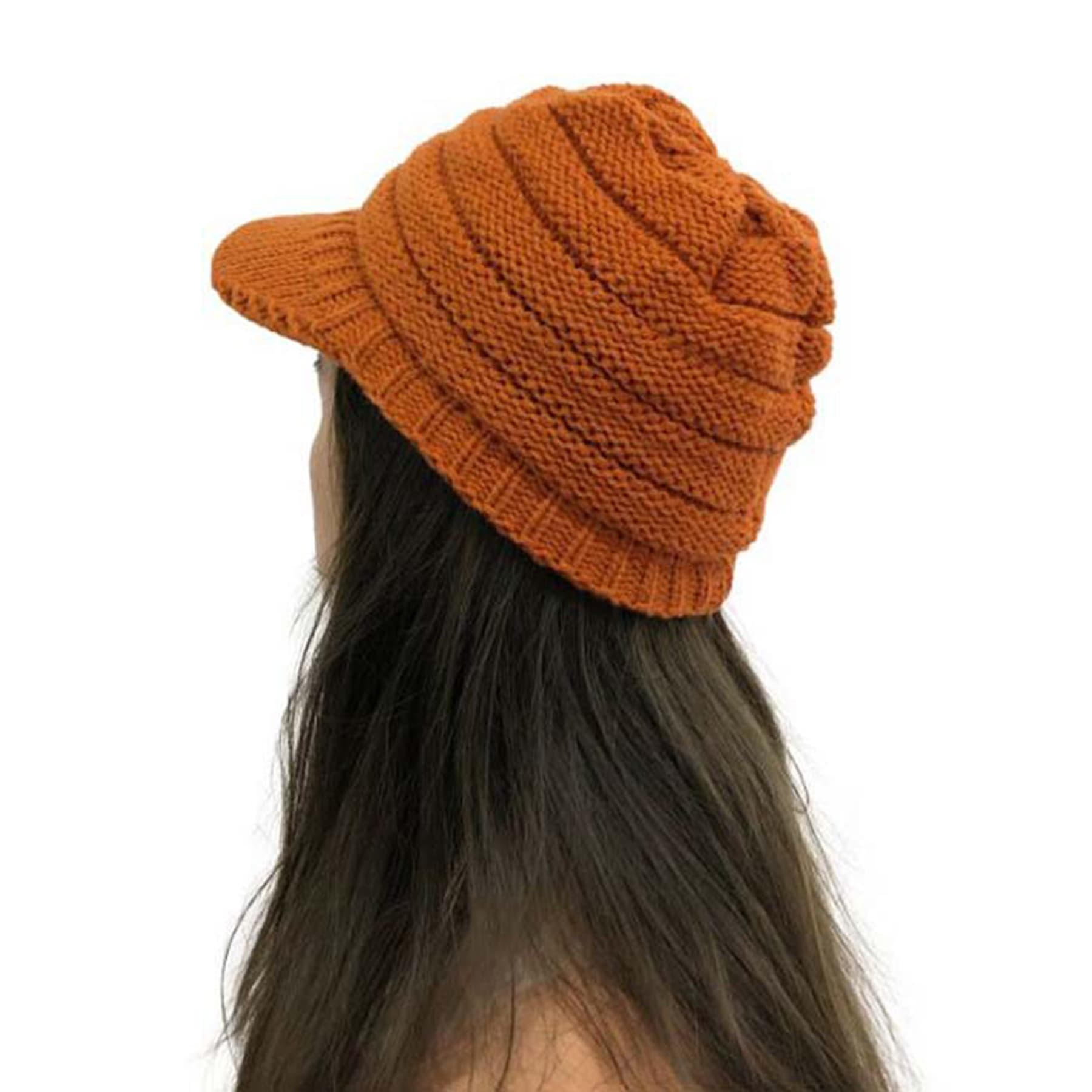 Knitted Baseball Cap With Pony Tail Hole thumbnail 6