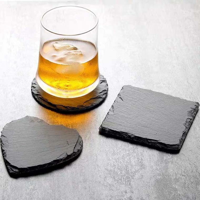 Black Slate Stone Coasters thumbnail 2