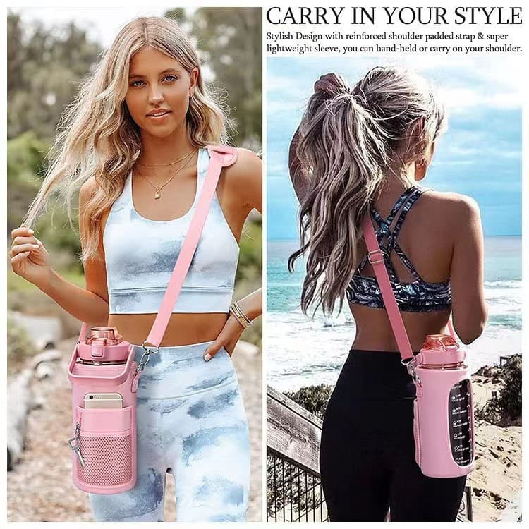 64Oz Water Bottle With Storage Sleeve