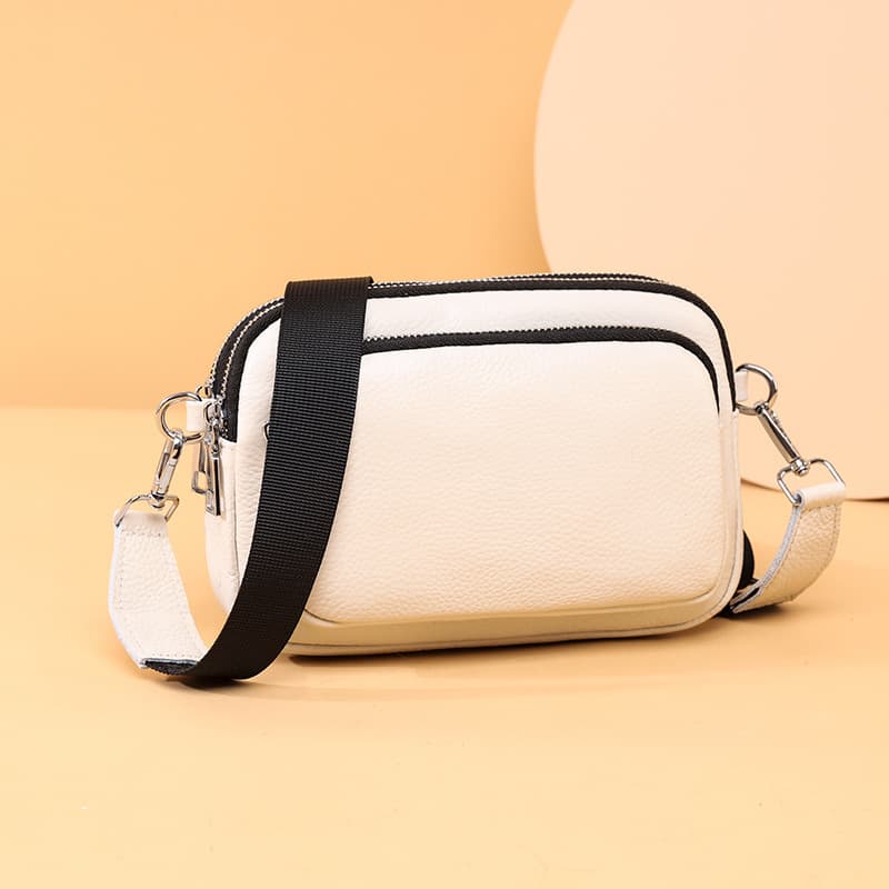 Genuine Leather Double layer Shoulder Crossbody Bag thumbnail 4