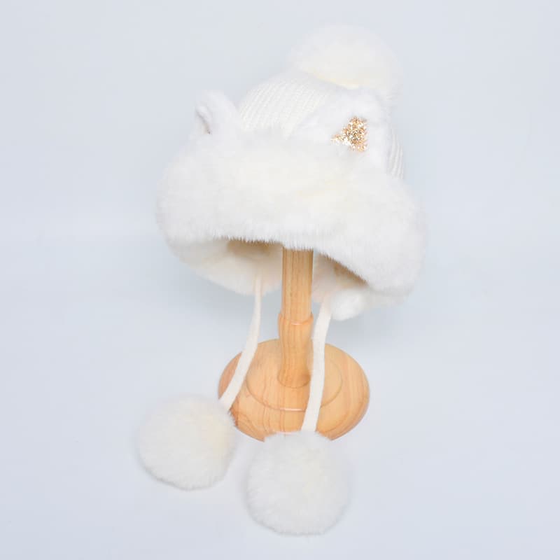 Women Winter Warm Cute Cat Ears Knitted Beanie Hat thumbnail 10
