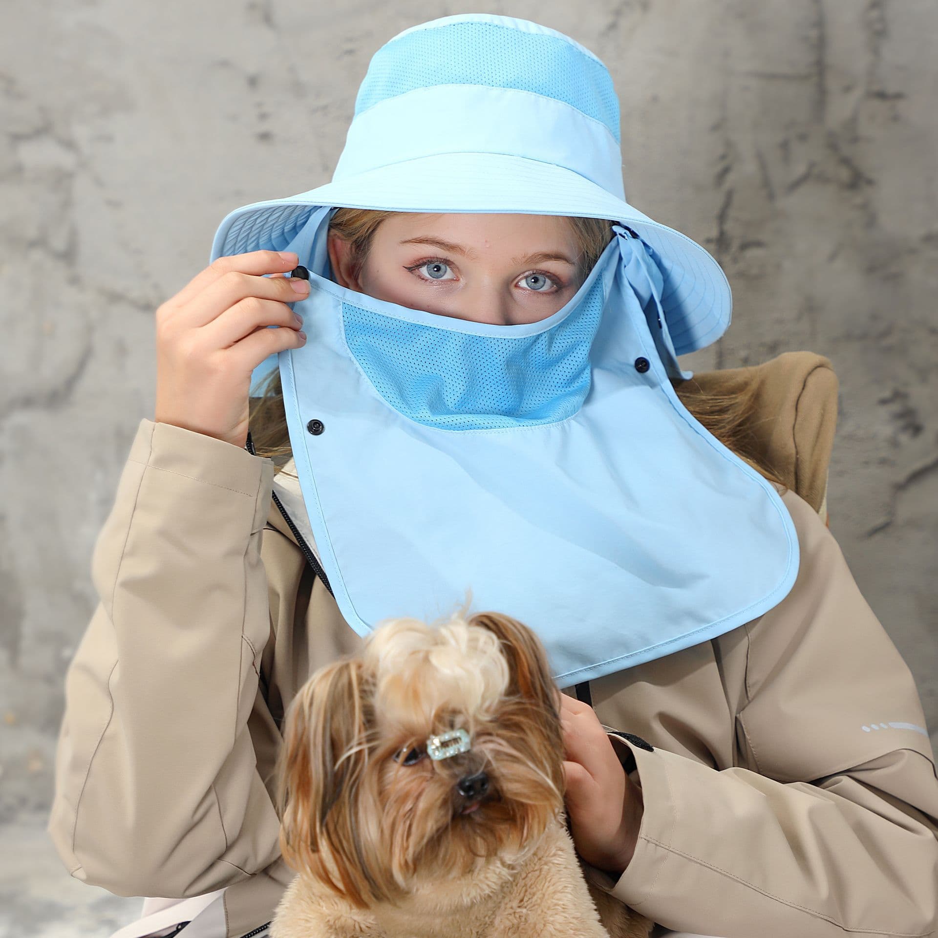 Unisex Fishing Hat,Sun Cap With Neck Flap thumbnail 4
